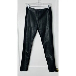 Illia Womens Sz XS Liquid Leather Two-Toned Black Leggings Geuine Leather NWT